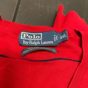 Polo by Ralph Lauren Red V-Neck Sweater